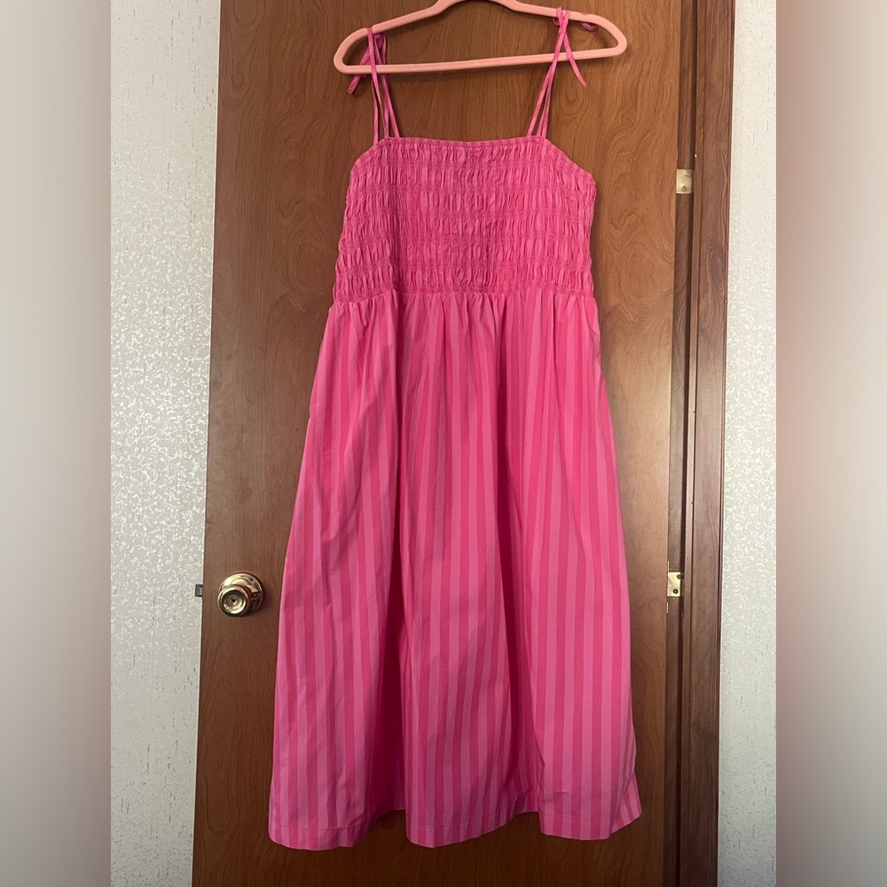 Two Tone Pink Stripe Dress. Size XL